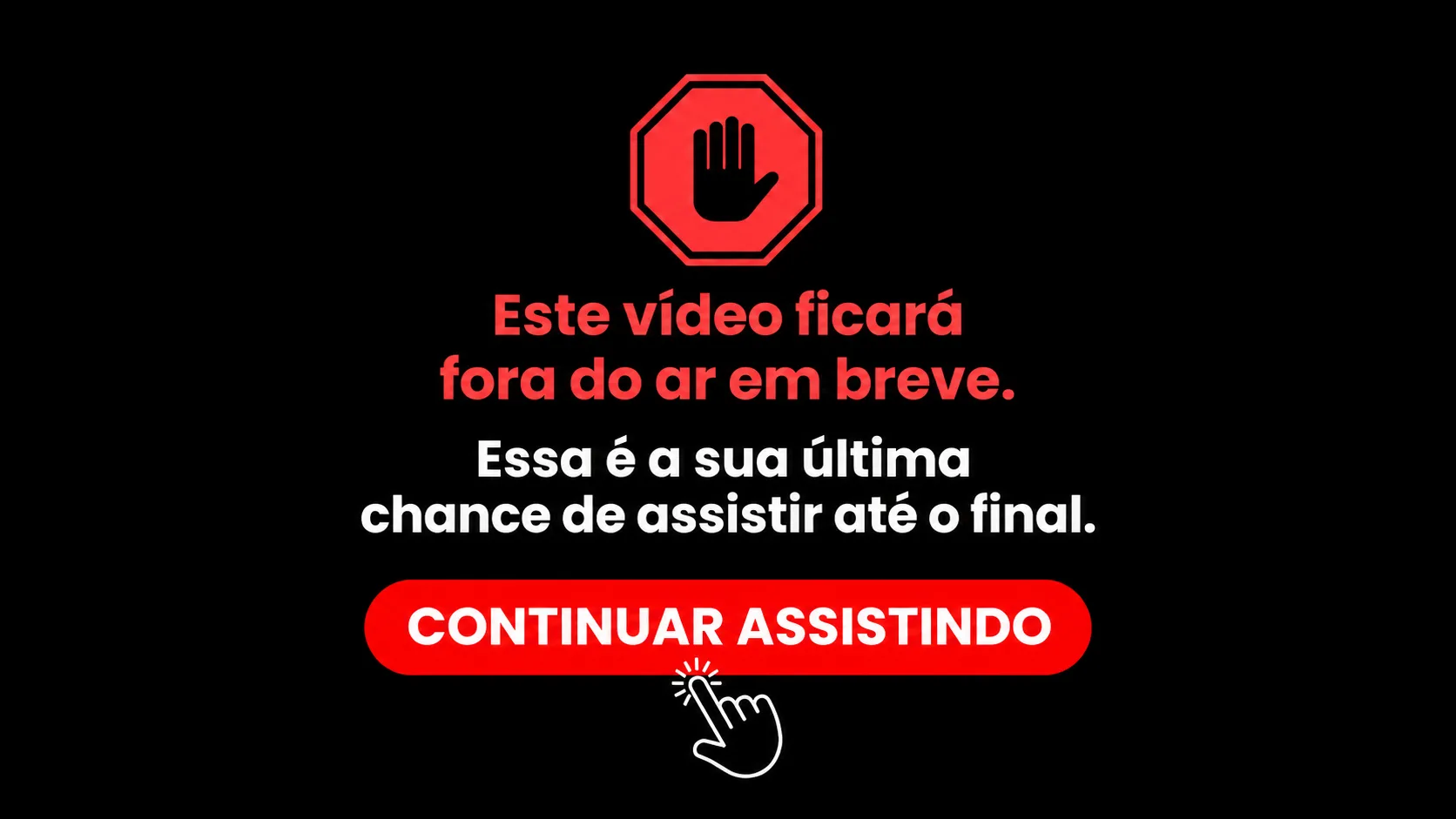 Este vídeo ficará fora do ar em breve. Continuar assistindo.